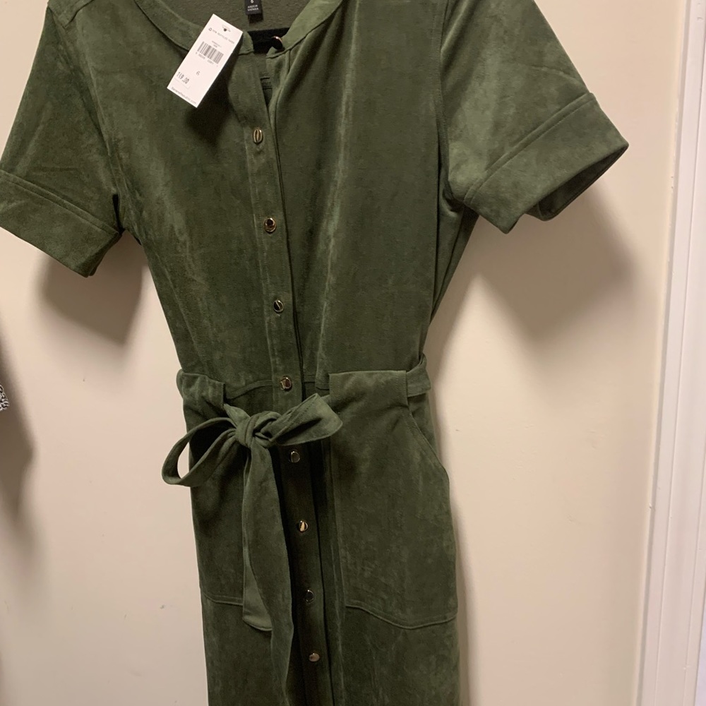 Green suede dress NWT! Size 6